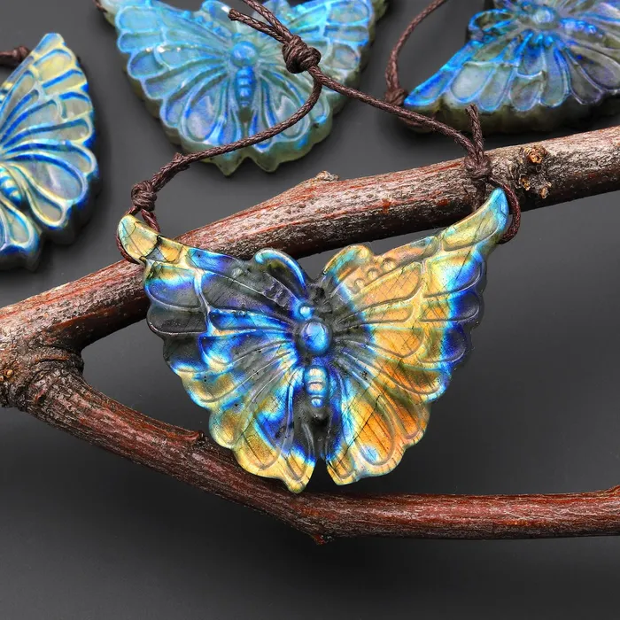 Intrinsic Trading Necklaces AAA 2 Two Hole Side Drilled Pendant Hand Carved Natural Labradorite Butterfly Drilled Gemstone Focal Bead A4 Intrinsic Trading Necklaces AAA 2 Two Hole Side Drilled Pendant Hand Carved Natural Labradorite Butterfly Drilled Gemstone Focal Bead A4