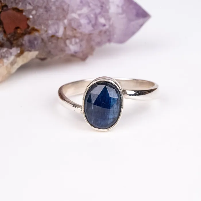 Kyanite Ring 10x7mm Size 8 925 Silver InnerVision Crystals Rings