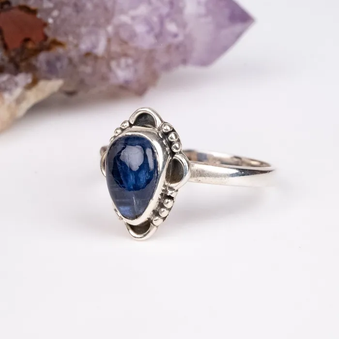 Kyanite Ring 10x7mm Size 8 925 Silver InnerVision Crystals Rings