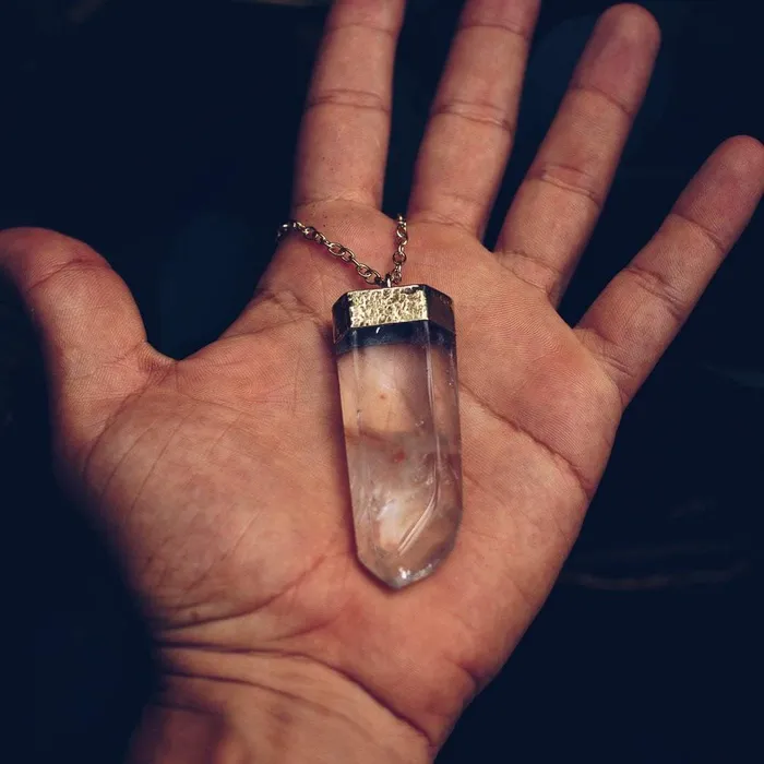 LIMITED EDITION QUARTZ NECKLACE 24K GOLD PLATED CHAIN JewelryLab Necklaces