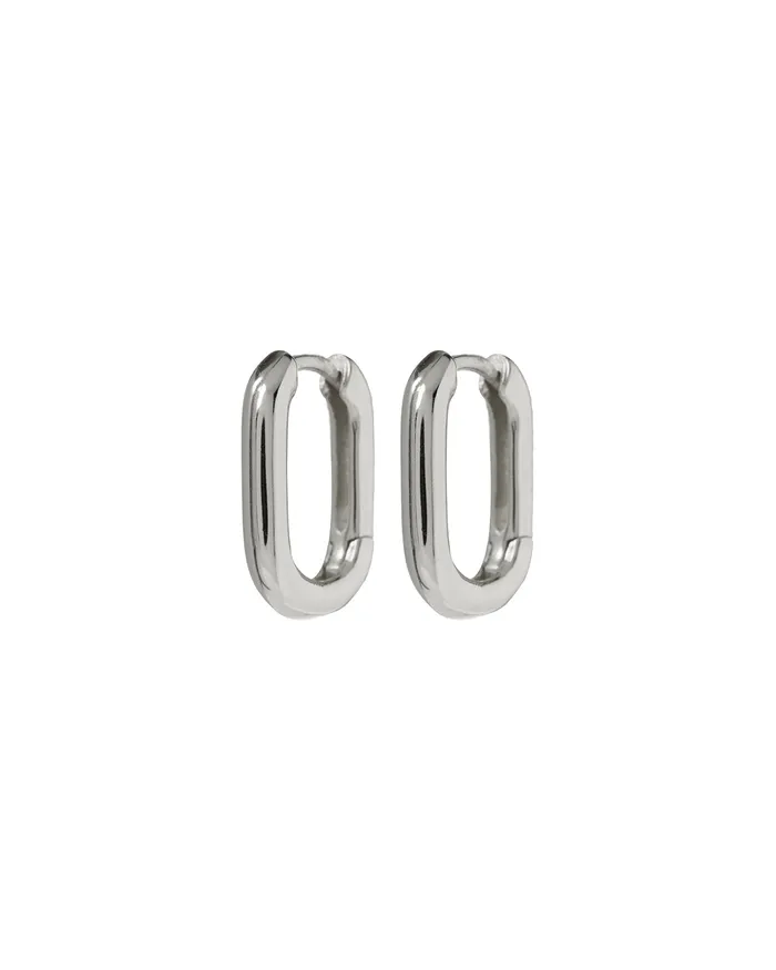 Luv Aj Necklaces Chain Link Huggies Silver