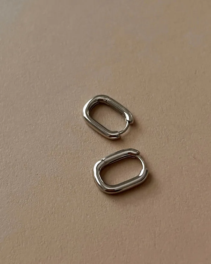 Luv Aj Necklaces Chain Link Huggies Silver