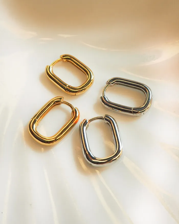Luv Aj Necklaces Chain Link Huggies Silver