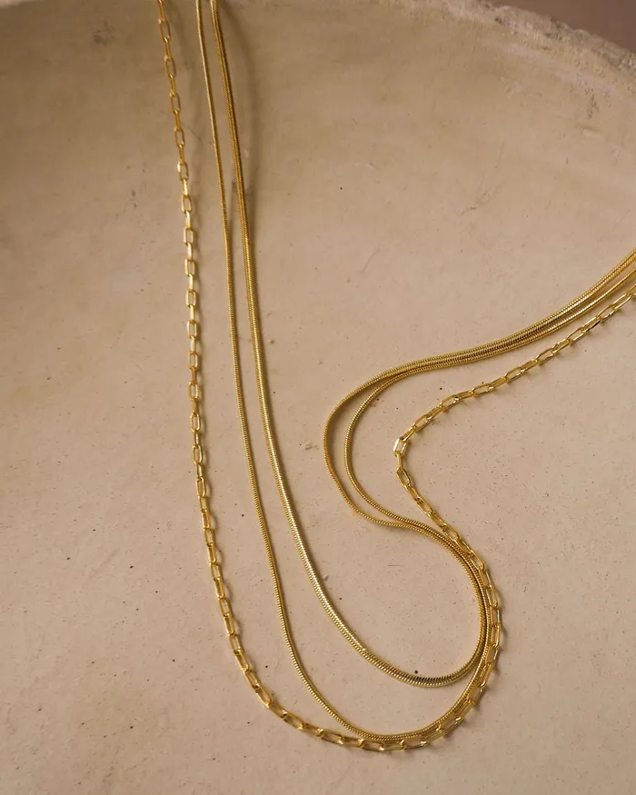 Luv Aj Necklaces Chandon Multi Chain Charm Necklace Gold