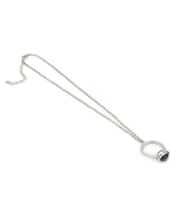 Mindful Sterling Silver Spinner Pendant with Lapis and Turquoise Buddha Groove Necklaces