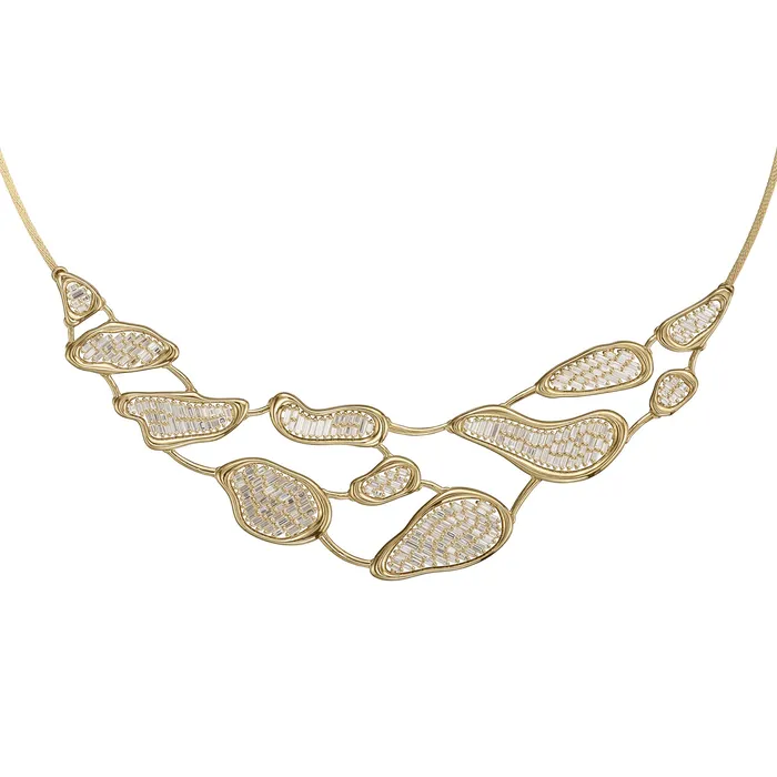 Necklaces ARTEMER Diamond Lakes Fluid Shape Statement Necklace
