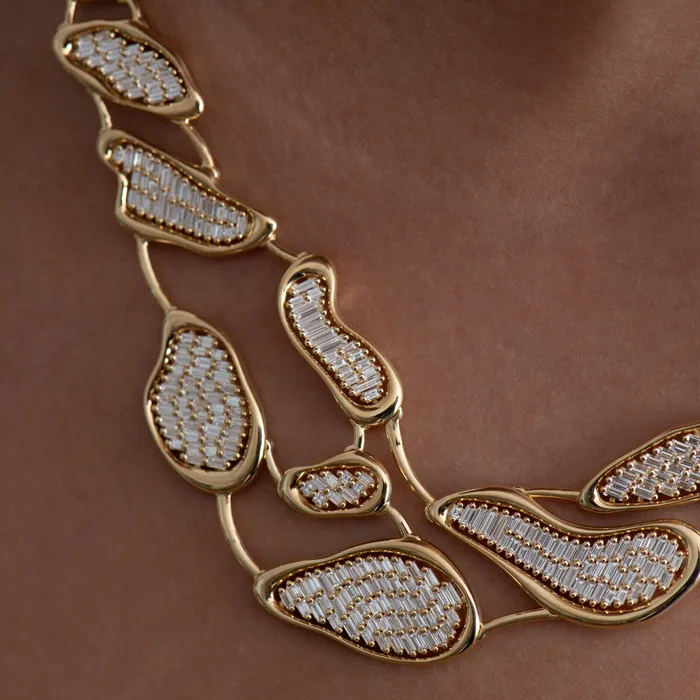Necklaces ARTEMER Diamond Lakes Fluid Shape Statement Necklace