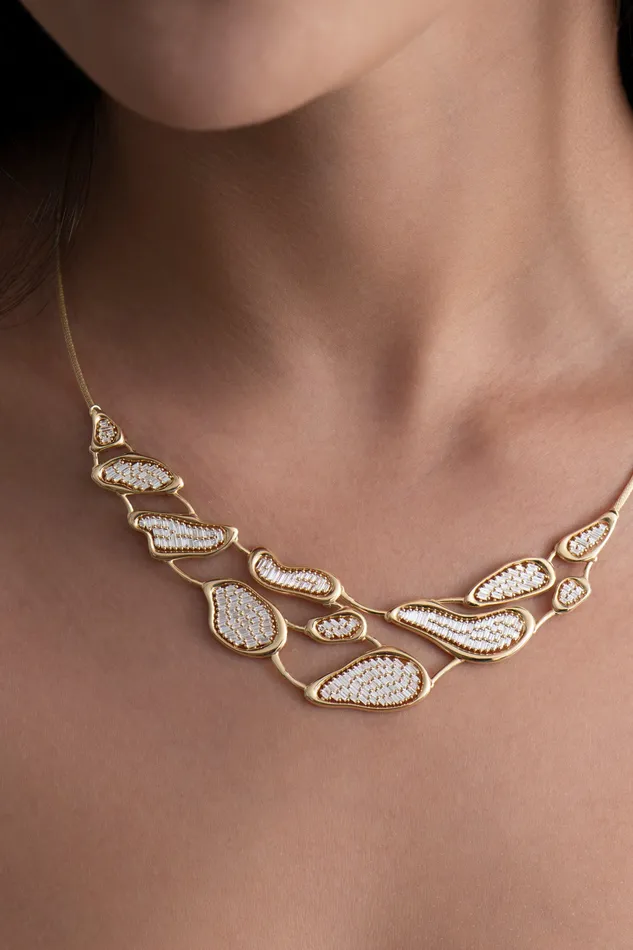 Necklaces ARTEMER Diamond Lakes Fluid Shape Statement Necklace