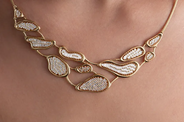 Necklaces ARTEMER Diamond Lakes Fluid Shape Statement Necklace