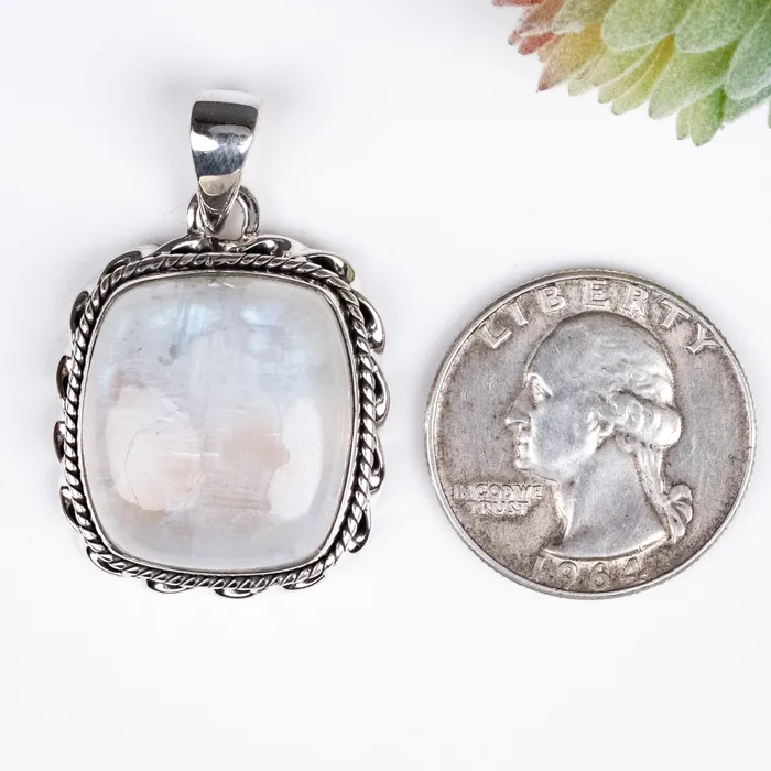 Necklaces InnerVision Crystals Moonstone Pendant 1177 g 38x24mm 925 Silver