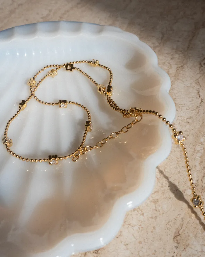 Necklaces Luv Aj Bezel Charm Beaded Necklace Silver Necklaces Luv Aj Bezel Charm Beaded Necklace Silver