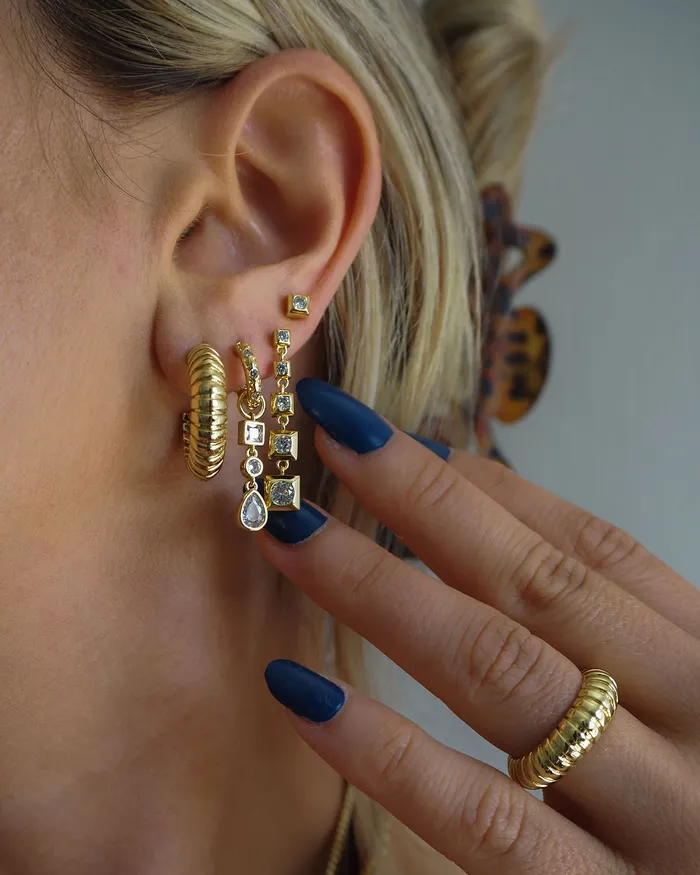 Pyramid Drop Studs Gold Luv Aj Earrings Pyramid Drop Studs Gold Luv Aj Earrings