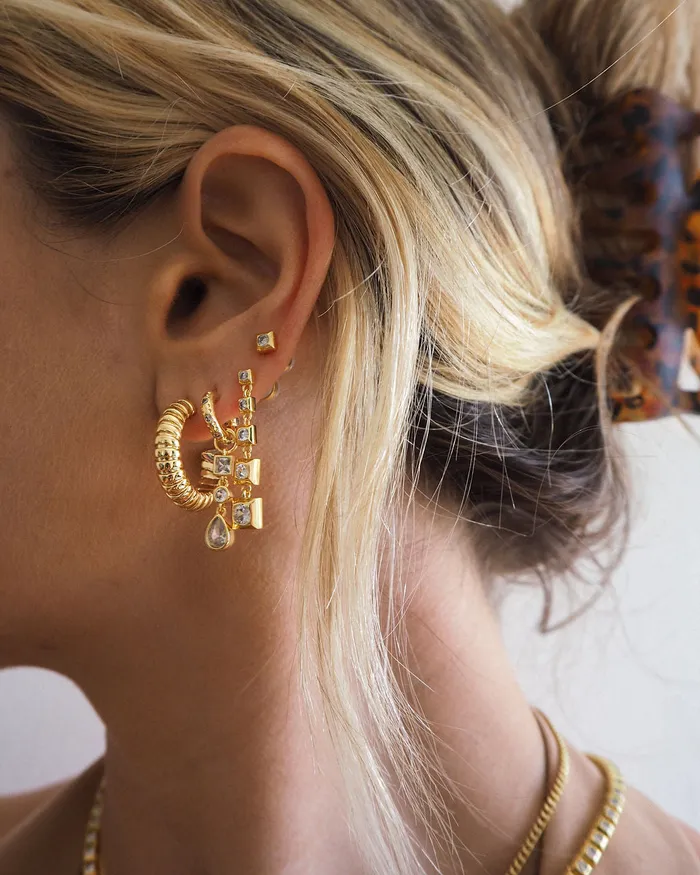 Pyramid Drop Studs Gold Luv Aj Earrings Pyramid Drop Studs Gold Luv Aj Earrings