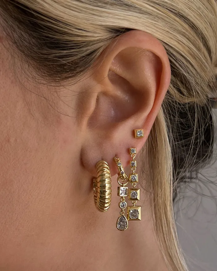 Pyramid Drop Studs Gold Luv Aj Earrings Pyramid Drop Studs Gold Luv Aj Earrings