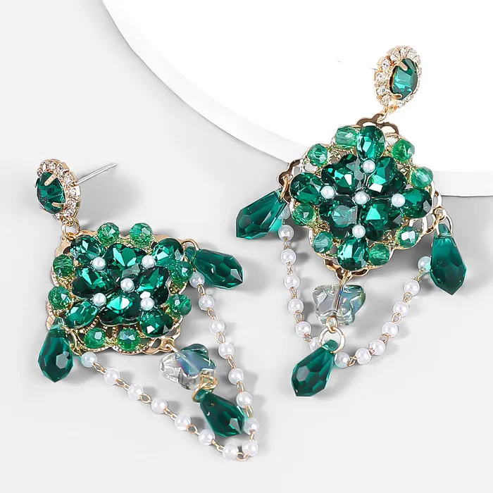 Refined by AnnaKaci Large Crystal Dreamcatcher Drop Earrings Earrings
