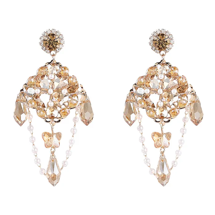 Refined by AnnaKaci Large Crystal Dreamcatcher Drop Earrings Earrings