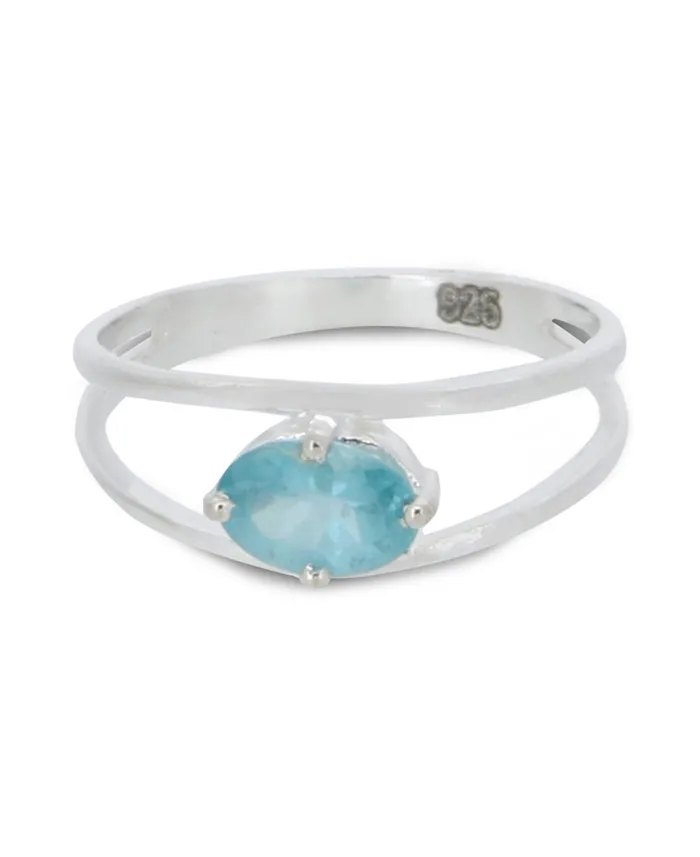 Rings Buddha Groove Apatite Gemstone Sterling Silver Ring
