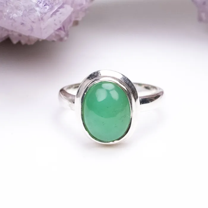 Rings InnerVision Crystals Chrysoprase Ring 12x9mm Size 7 925 Silver