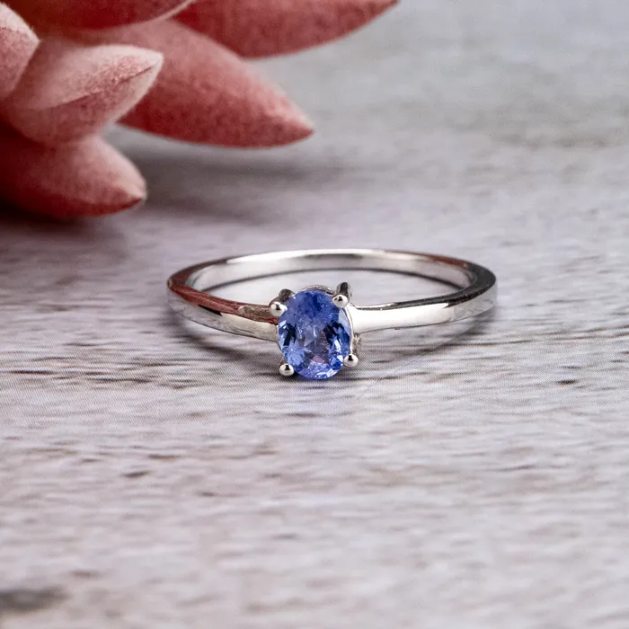 Rings InnerVision Crystals Tanzanite Ring 5x4mm 925 Silver Choose Size