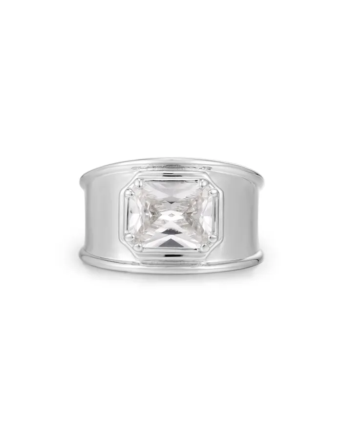 Rings Lola Stone Statement Ring Silver Luv Aj