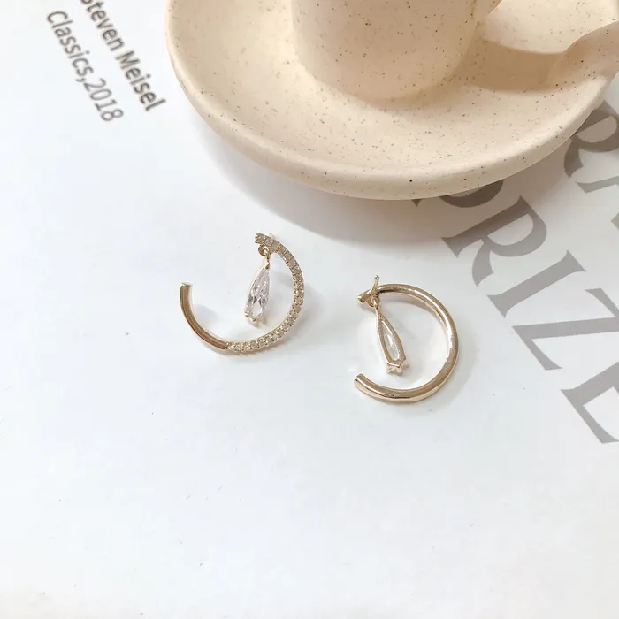 Round Tear Drop Diamond Earrings Refined by AnnaKaci Earrings