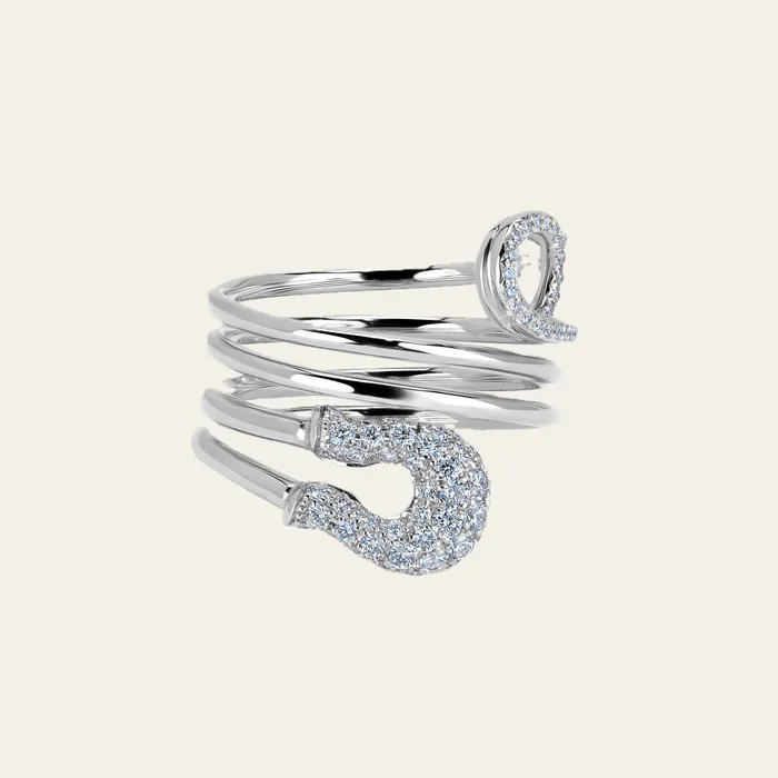 Securus Diamond Ring Hand crafted in 18k white gold and set with 64 highquality round brilliant cut diamonds Rings