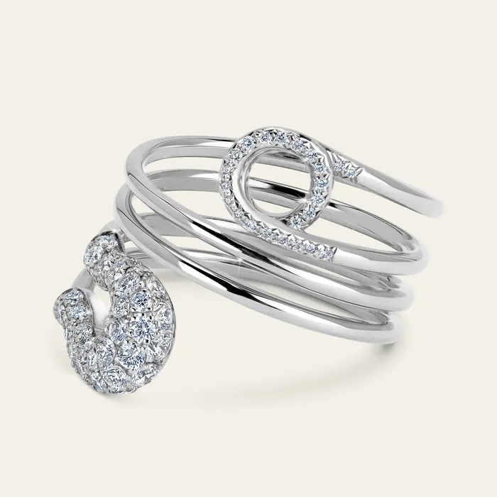 Securus Diamond Ring Hand crafted in 18k white gold and set with 64 highquality round brilliant cut diamonds Rings