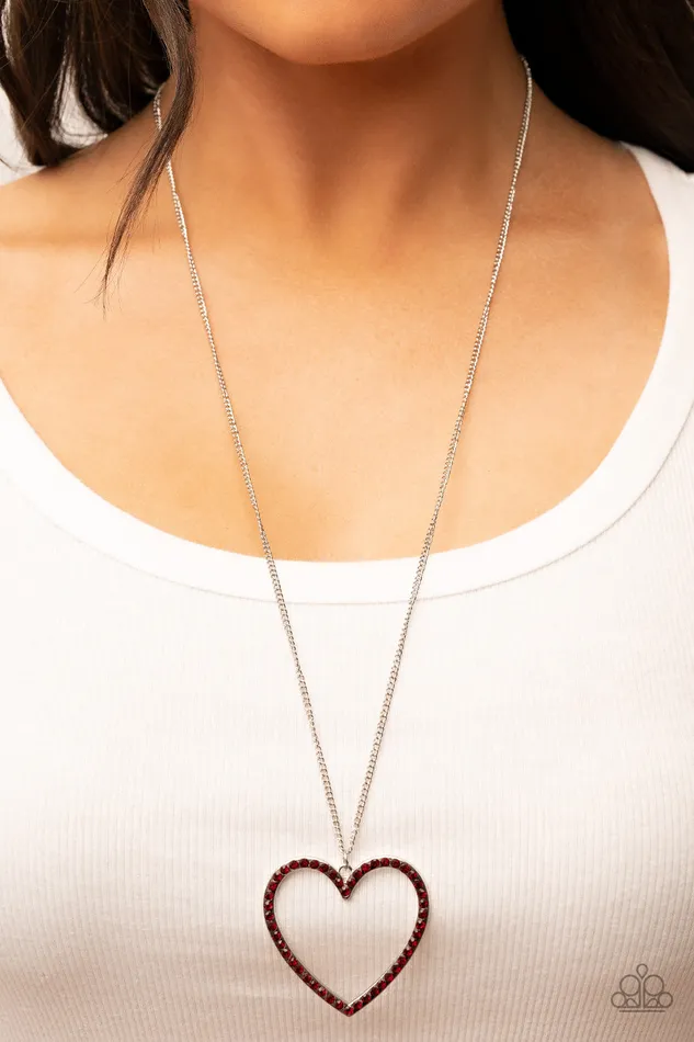 VaVaVALENTINE Red Paparazzi Heart Necklace All Eyes On U Jewelry Paparazzi Accessories Necklaces