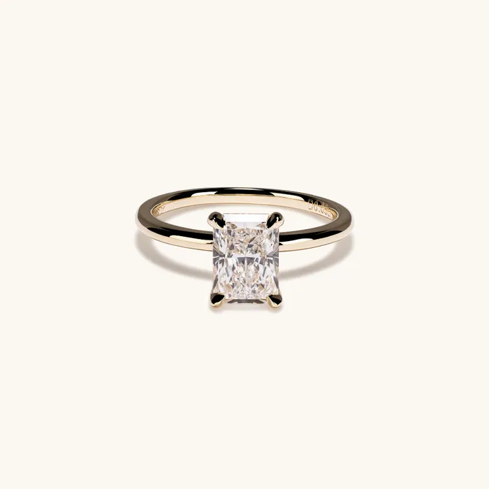 154 Radiant Lab Diamond Engagement Ring with Hidden Halo Happy Jewelers Rings 154 Radiant Lab Diamond Engagement Ring with Hidden Halo Happy Jewelers Rings