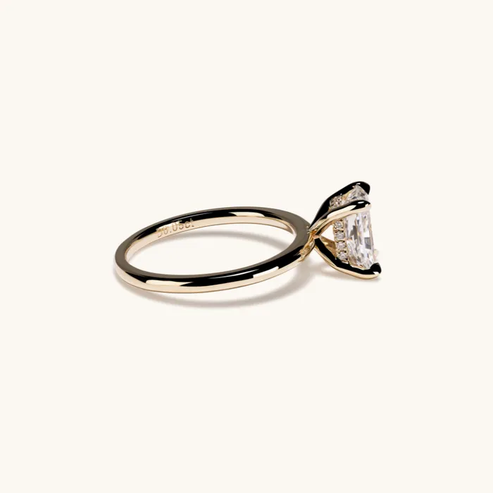 154 Radiant Lab Diamond Engagement Ring with Hidden Halo Happy Jewelers Rings