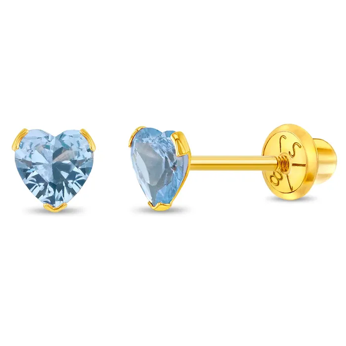 18k Gold Birthstone CZ Heart Baby Toddler Kids Earrings Safety Screw Back Baby Screw Back Earrings Earrings 18k Gold Birthstone CZ Heart Baby Toddler Kids Earrings Safety Screw Back Baby Screw Back Earrings Earrings