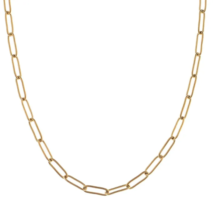 ALILANGCOM Womens Stainless Steel Chain Necklace with 18K Gold Plating Adjustable Length Simple and Modern Paperclip Chain Design Necklaces ALILANGCOM Womens Stainless Steel Chain Necklace with 18K Gold Plating Adjustable Length Simple and Modern Paperclip Chain Design Necklaces