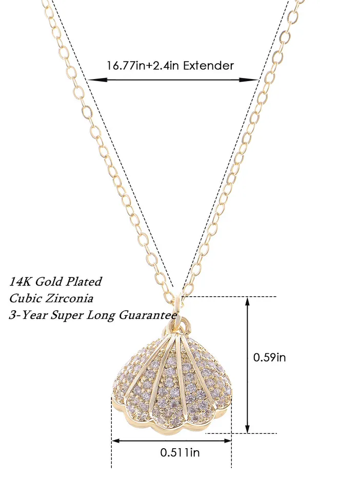 Alilang Necklaces ALILANG Shell Pendant Necklace for Women Gold Tone Jewelry 14K Gold Plated Cubic Zirconia Crystals Jewelry for Women Alilang Necklaces ALILANG Shell Pendant Necklace for Women Gold Tone Jewelry 14K Gold Plated Cubic Zirconia Crystals Jewelry for Women