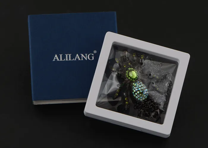 Alilang Necklaces Hematite Czech Spider Pendant Necklace Black Purple Gun Alilang Necklaces Hematite Czech Spider Pendant Necklace Black Purple Gun
