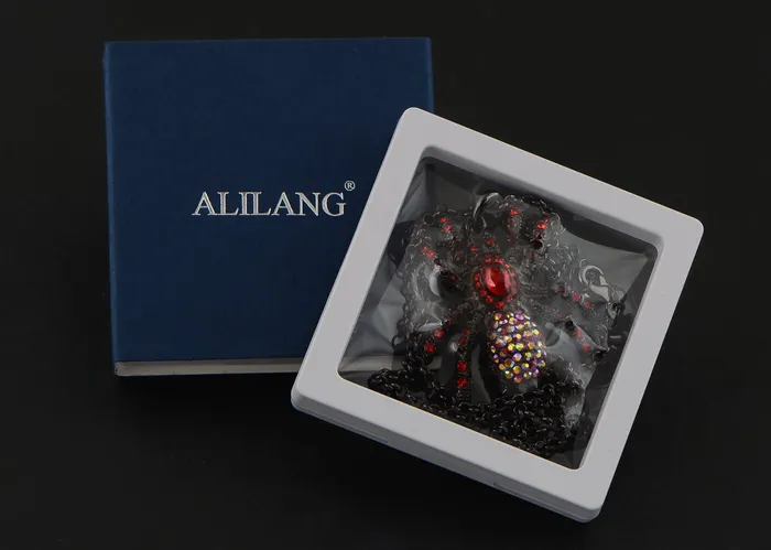 Alilang Necklaces Hematite Czech Spider Pendant Necklace Black Purple Gun Alilang Necklaces Hematite Czech Spider Pendant Necklace Black Purple Gun