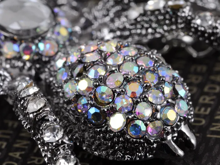 Alilang Necklaces Hematite Czech Spider Pendant Necklace Black Purple Gun Alilang Necklaces Hematite Czech Spider Pendant Necklace Black Purple Gun