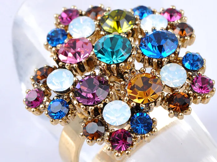 Alilang Rings Multi Coloured Bursting Flower Ring Alilang Rings Multi Coloured Bursting Flower Ring