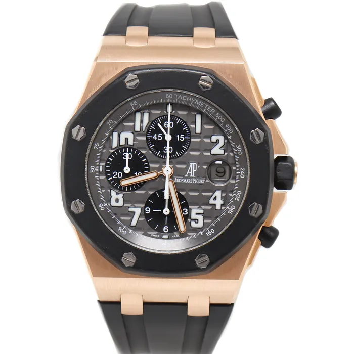 Audemars Piguet Mens Royal Oak Offshore Rose Gold 42mm Anthracite Chronograph Dial Watch Reference 25940OKOOD002CA02 Happy Jewelers Watches