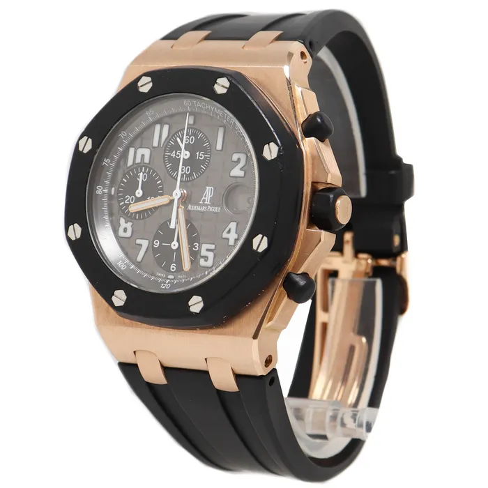 Audemars Piguet Mens Royal Oak Offshore Rose Gold 42mm Anthracite Chronograph Dial Watch Reference 25940OKOOD002CA02 Happy Jewelers Watches