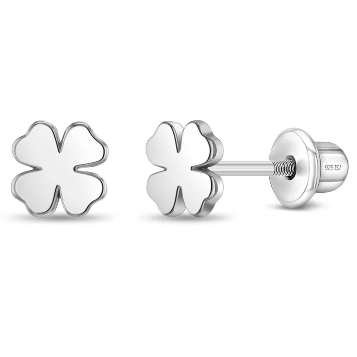 Baby Screw Back Earrings Lucky Clover Kids Childrens Girls Earrings Screw Back Sterling Silver Earrings Baby Screw Back Earrings Lucky Clover Kids Childrens Girls Earrings Screw Back Sterling Silver Earrings