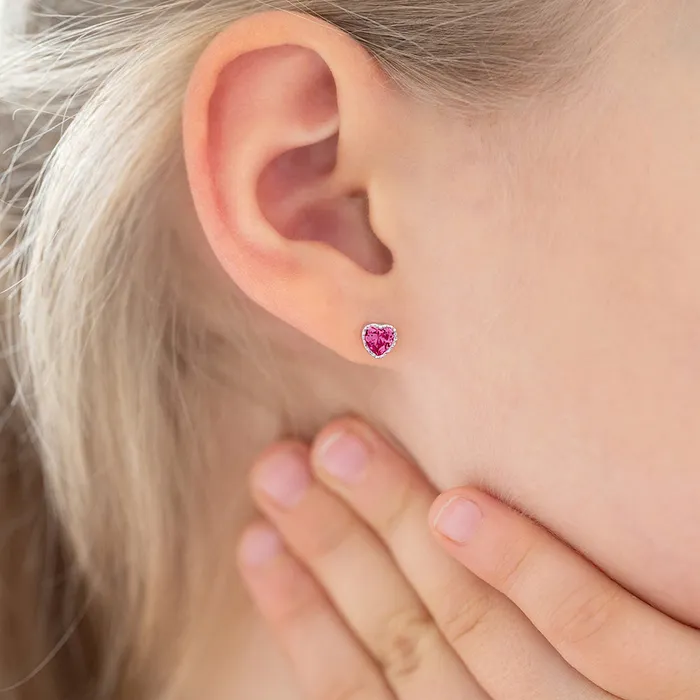 Baby Screw Back Earrings Sweetheart Kids Childrens Girls Earrings Screw Back Sterling Silver Earrings