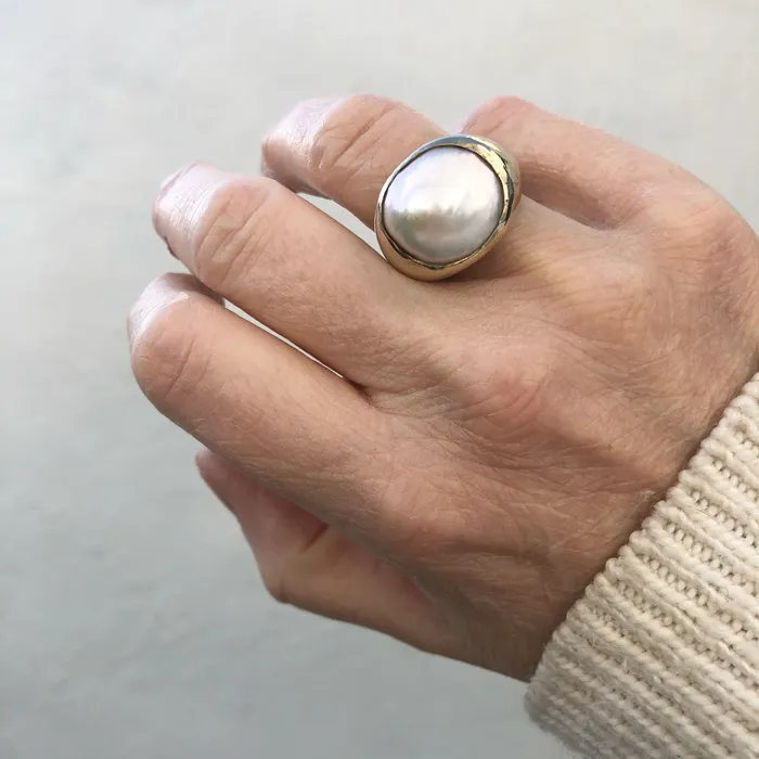 Bespoke Keshi Freshwater Pearl Ring aliceeden Rings
