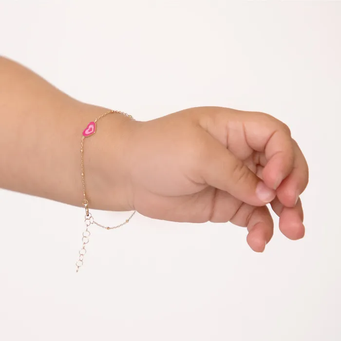 Bracelets Baby Chain Link Bracelets 14k Gold 5 6 Unicorn Power Baby Toddler Kids Bracelet Enamel
