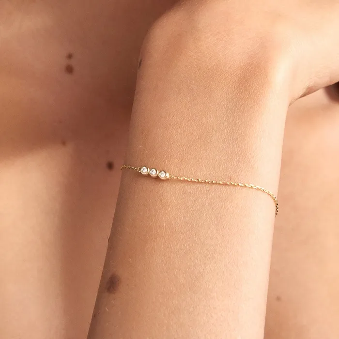 Bracelets Gelin Diamond Diamond Three Stone Bracelet