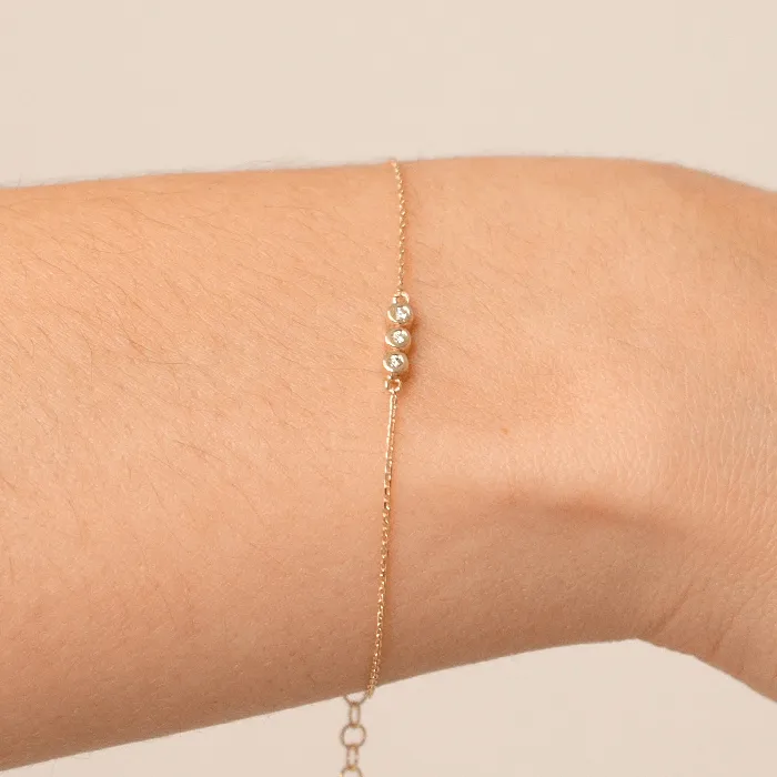 Bracelets Gelin Diamond Diamond Three Stone Bracelet