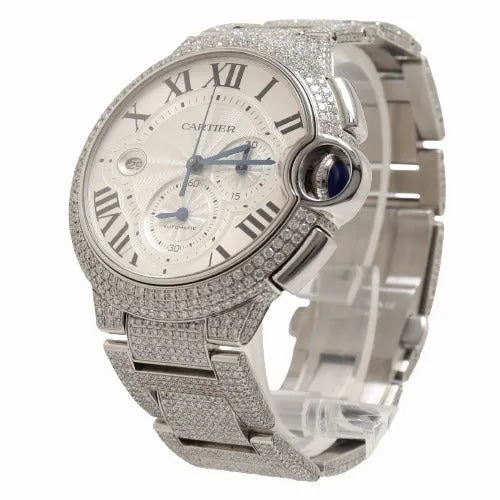 Bracelets Happy Jewelers Carter Mens Ballon Blue Stainless Steel 47mm Silver Roman Chronograph Dial Watch Reference W6920002