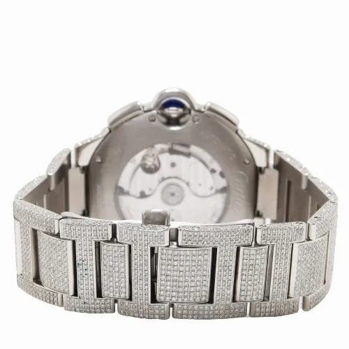 Bracelets Happy Jewelers Carter Mens Ballon Blue Stainless Steel 47mm Silver Roman Chronograph Dial Watch Reference W6920002