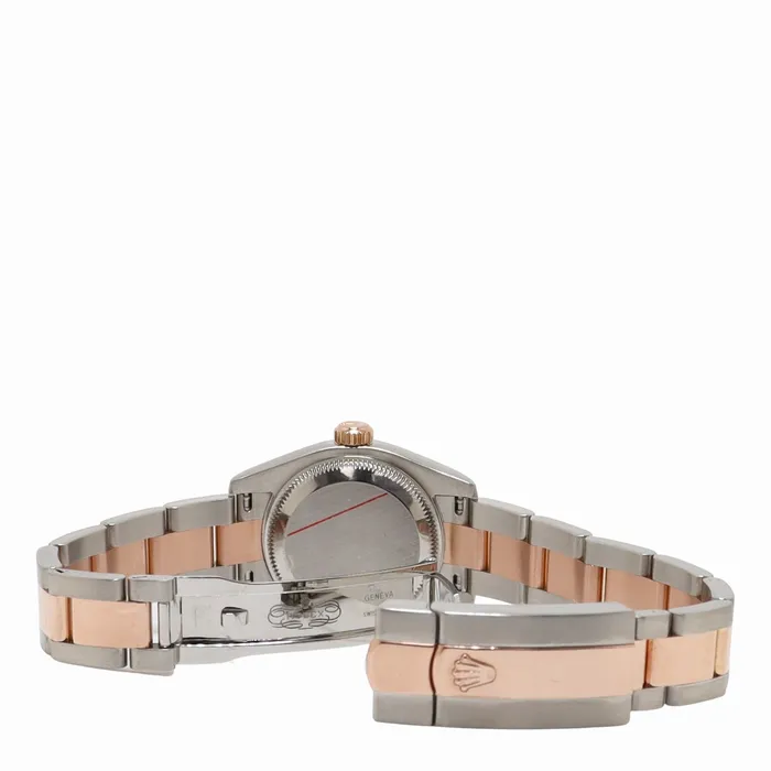 Bracelets Happy Jewelers Rolex Datejust 26mm Everose Gold Stainless Steel Factory Black Jubilee Diamond Dial Watch Reference 179171