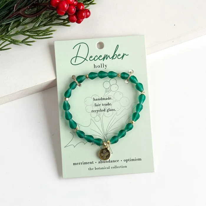 December Birth Flower Bracelet WorldFinds Bracelets