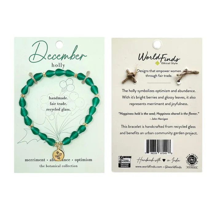 December Birth Flower Bracelet WorldFinds Bracelets